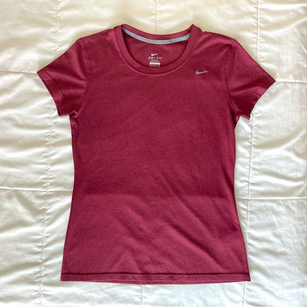 Nike Heather Burgundy Red Dri-Fit T-Shirt